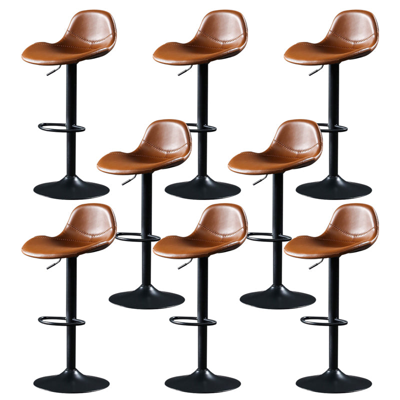 Modern Adjustable Leather Bar Stool Footrest Swivel Dining Stool for Living Room