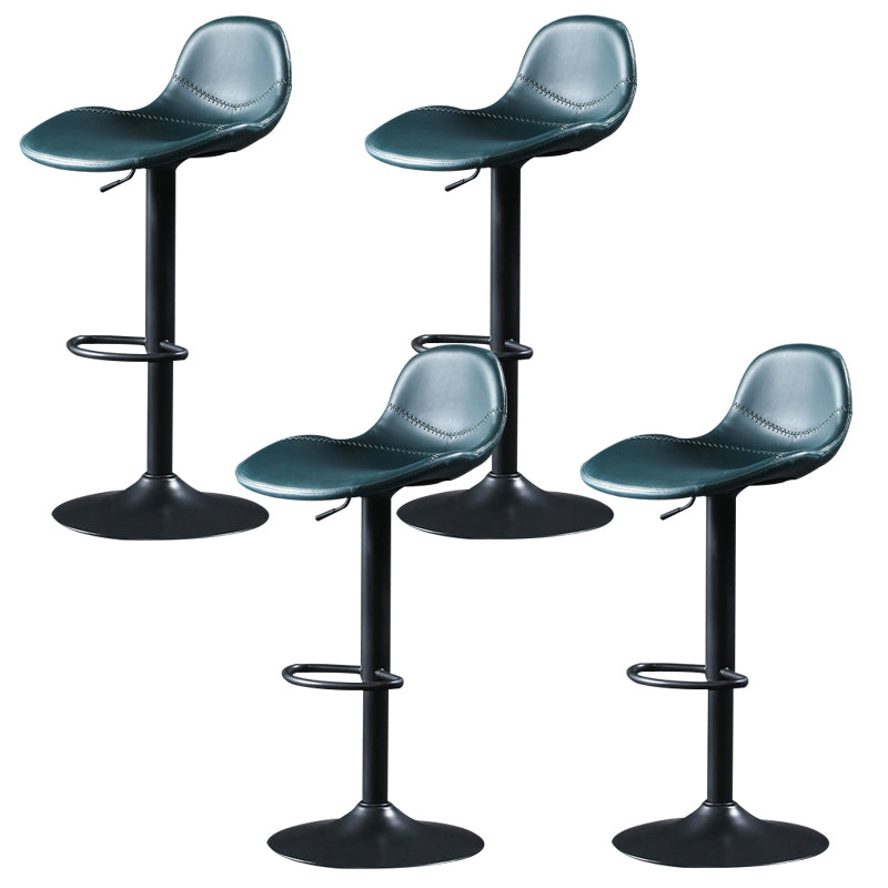 Modern Adjustable Leather Bar Stool Footrest Swivel Dining Stool for Living Room