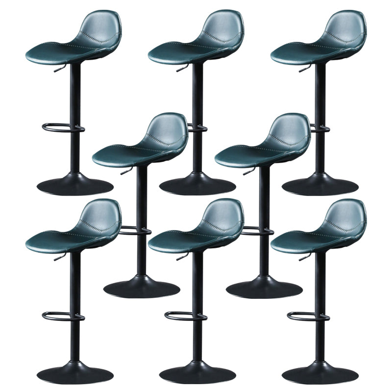 Modern Adjustable Leather Bar Stool Footrest Swivel Dining Stool for Living Room