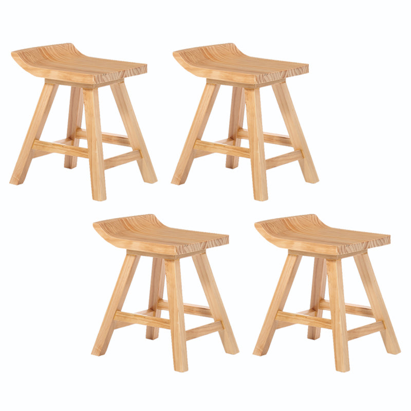 Indoor Modern Footrest Bar Stool Solid Wood Bar & Counter Stool in Natural