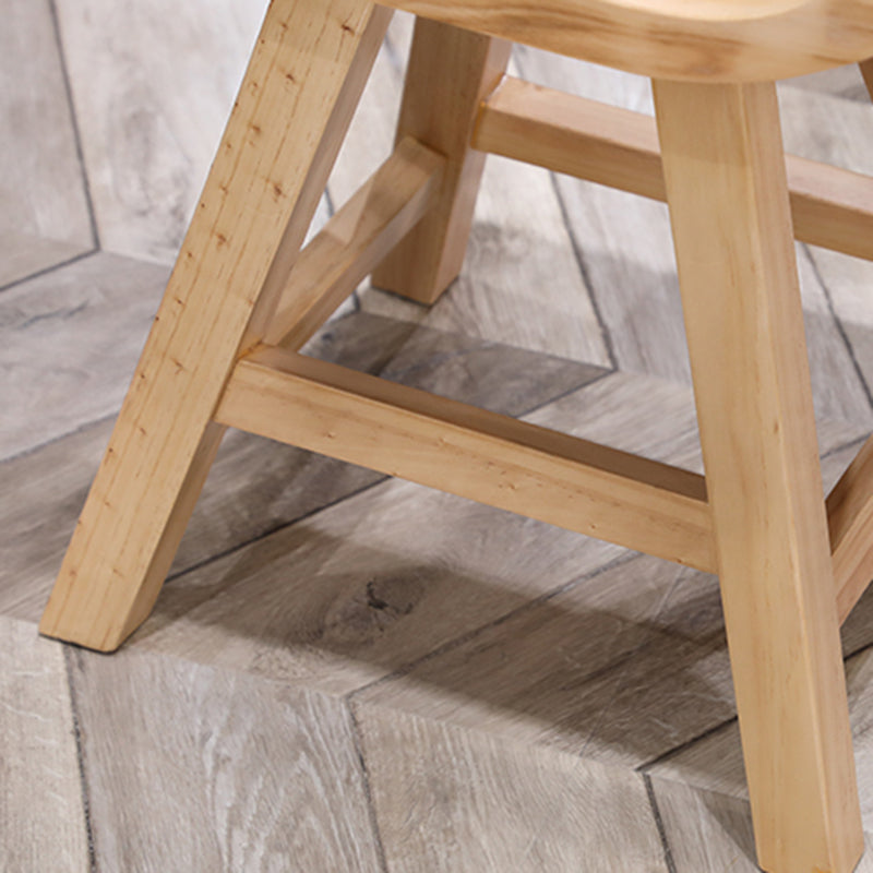 Indoor Modern Footrest Bar Stool Solid Wood Bar & Counter Stool in Natural