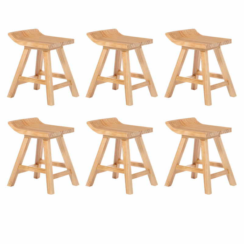 Indoor Modern Footrest Bar Stool Solid Wood Bar & Counter Stool in Natural
