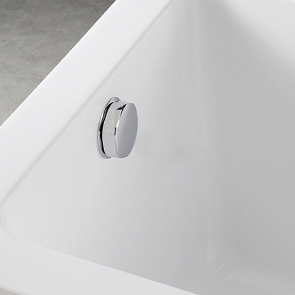 White Acrylic Rectangular Bathtub Soaking Freestanding with Left Drain
