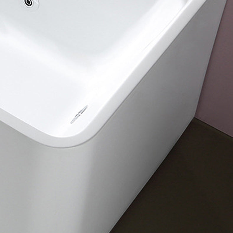 White Acrylic Rectangular Bath Tub Whirlpool Stand Alone Tub with Faucet