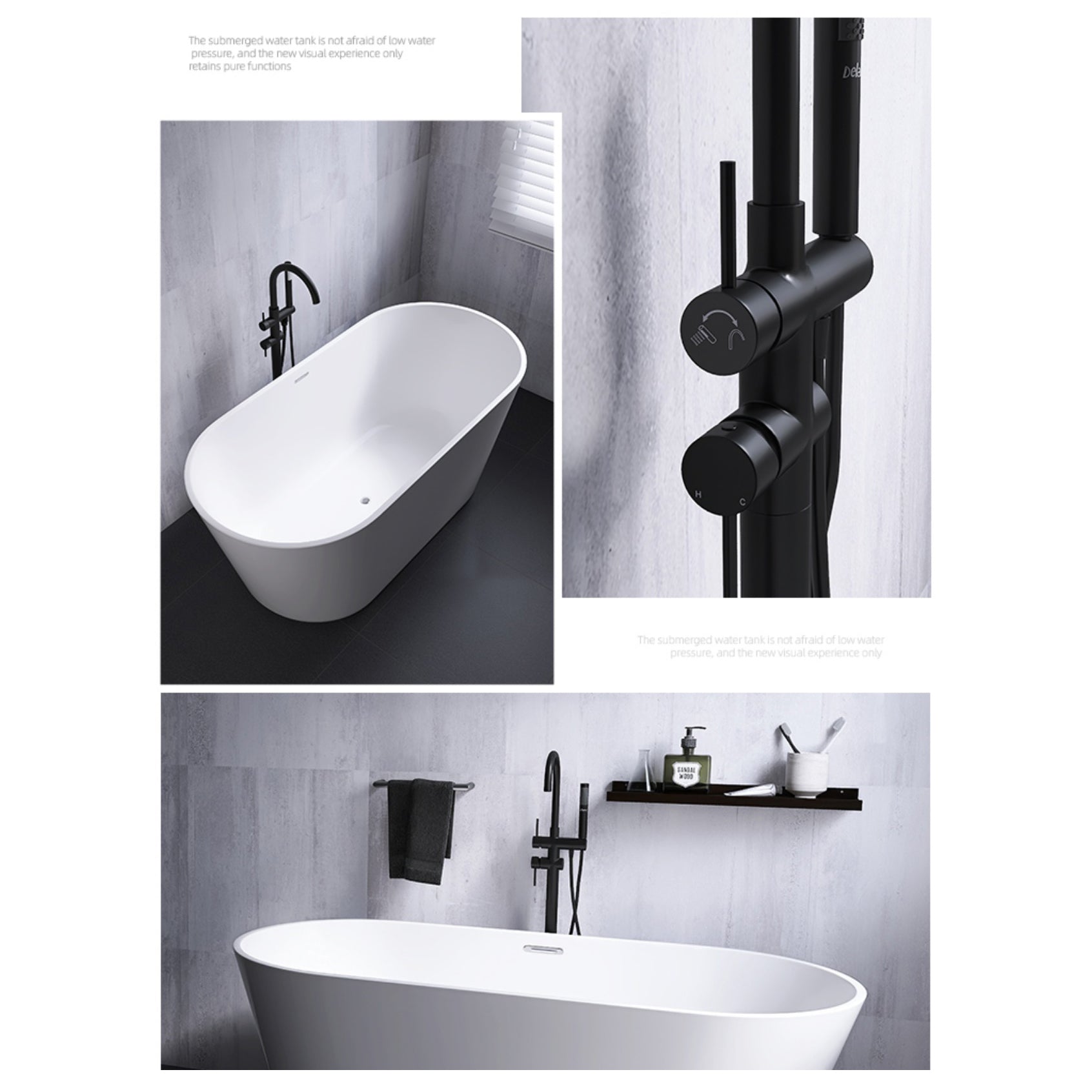 Modern White Stand Alone Bathtub Oval Acrylic Soaking Bathtub without Holes