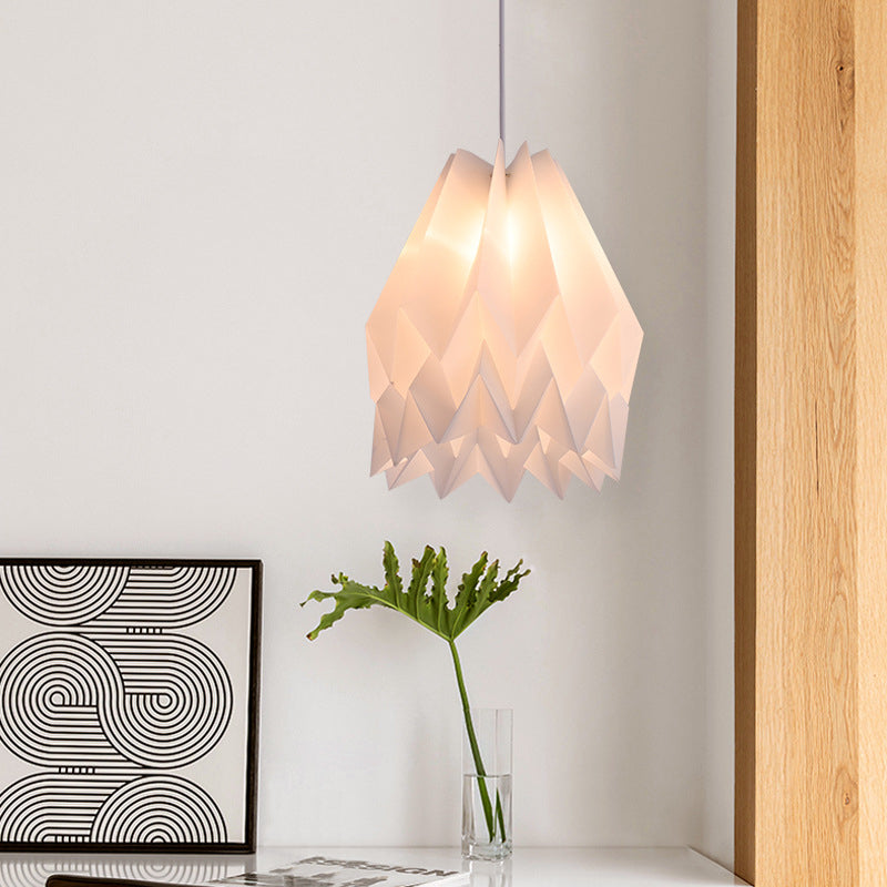 Sinuous Acrylic Hanging Light Kit Modernist 1 Light White Finish Suspended Pendant Lamp