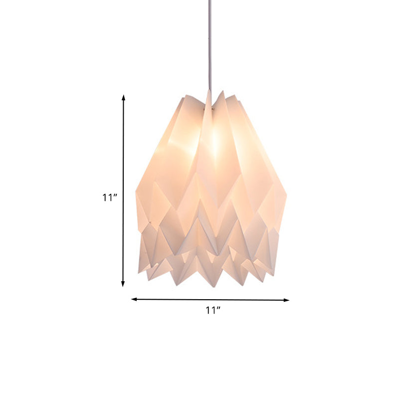 Sinuous Acrylic Hanging Light Kit Modernist 1 Light White Finish Suspended Pendant Lamp