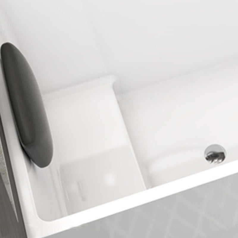White Acrylic Indoor Bath Tub Soaking Tub with Internal Drain
