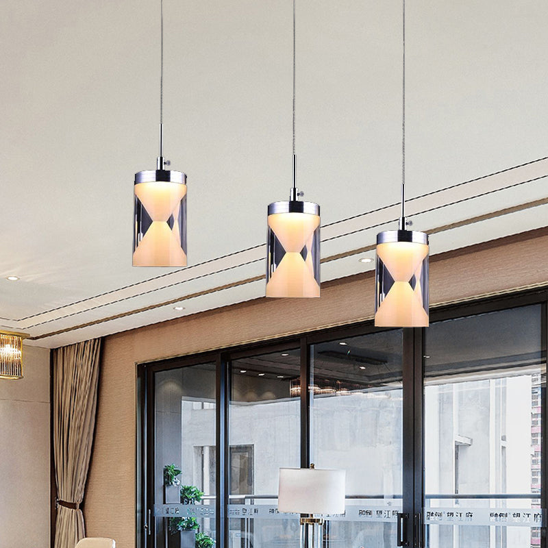 LED de sablier acrylique LED HORDING MODERNISME 3 Bulbes Praginage en grappe Chrome en lumière chaude / blanche