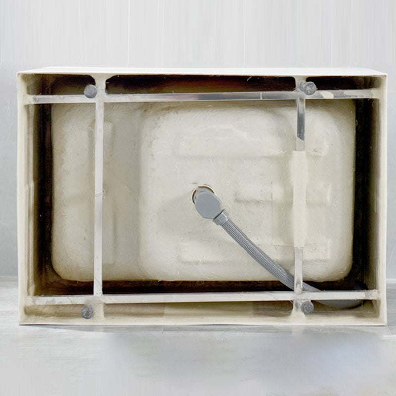 White Acrylic Indoor Bath Tub Soaking Tub with Internal Drain