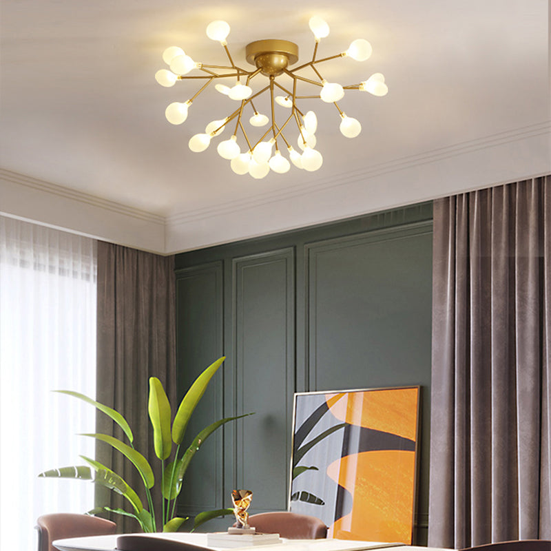 Modern Style Branch Flush Mount Metal Ceiling Light for Bedroom