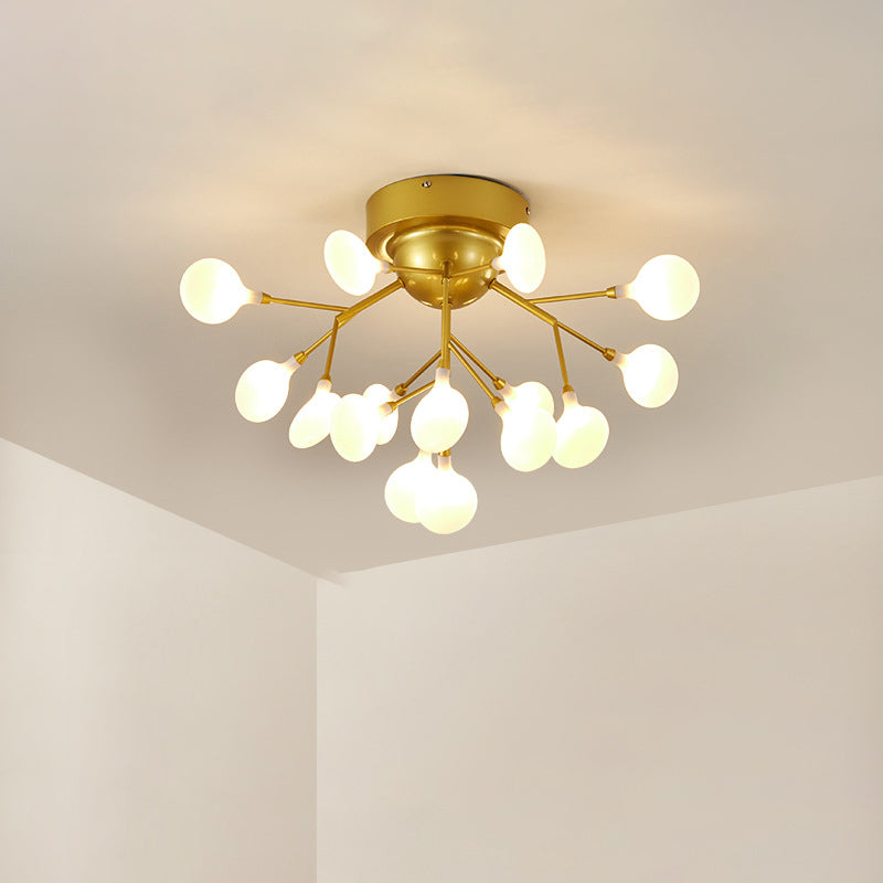 Modern Style Branch Flush Mount Metal Ceiling Light for Bedroom
