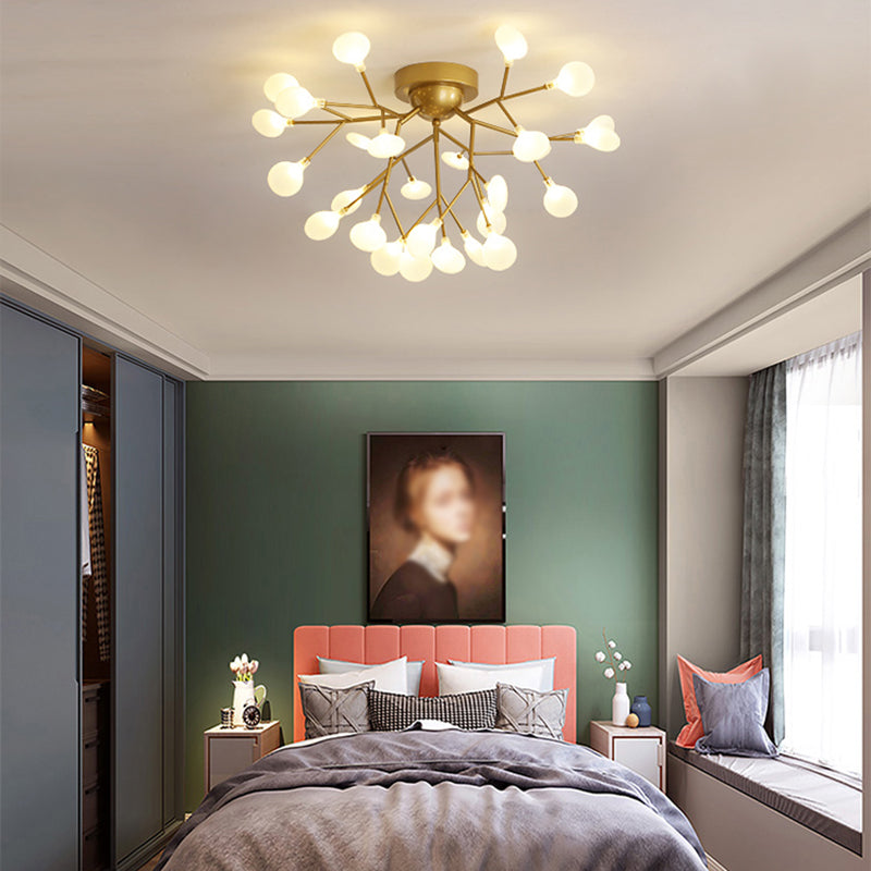 Modern Style Branch Flush Mount Metal Ceiling Light for Bedroom