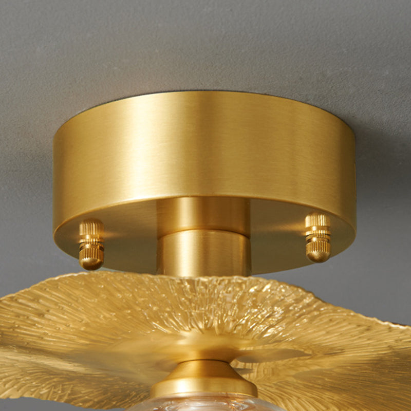 Modern Creative Style Ceiling Lamp Brass and Glass Lighting Fixture in Gold for Hallway