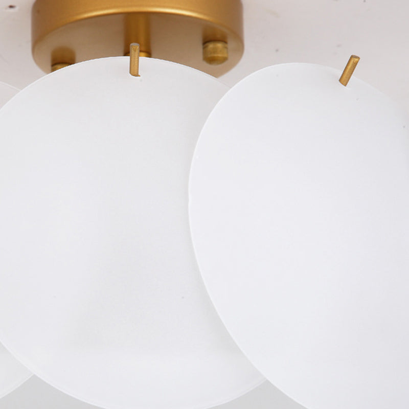 Nordic Ceiling Lighting White Glass Semi Flush Mount for Bedroom