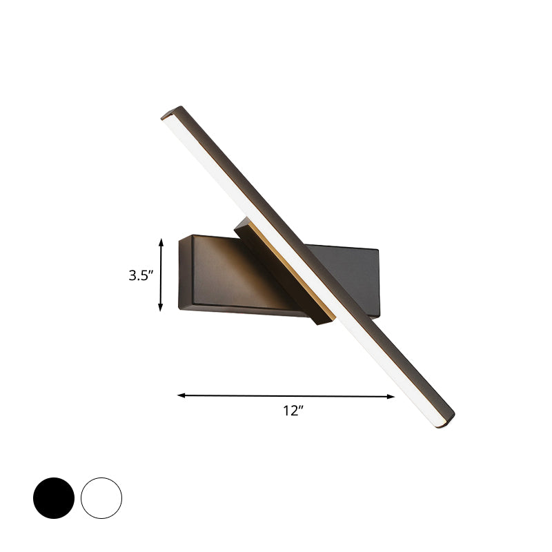 Slanke lineaire acrylwandlicht SCONCE Moderne witte/zwarte LED -wand gemonteerd lamp in wit/warm licht