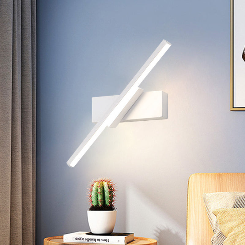Slanke lineaire acrylwandlicht SCONCE Moderne witte/zwarte LED -wand gemonteerd lamp in wit/warm licht