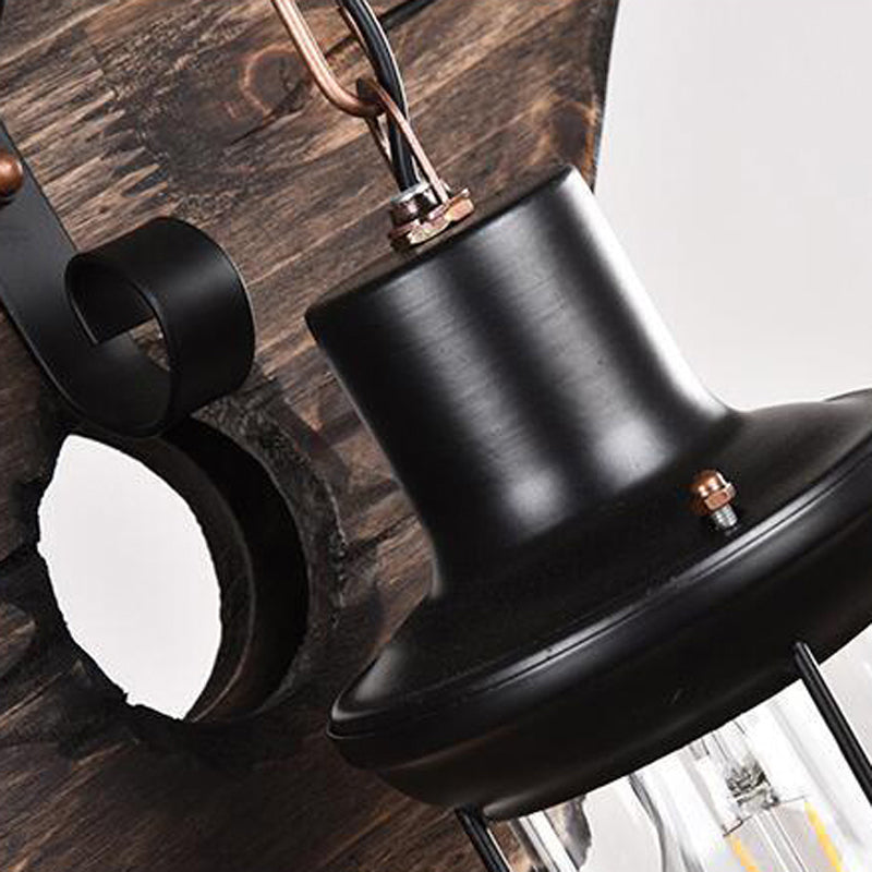 6-Lights Industrial Style Island Pendants Wood Pendant Lights for Dining Room