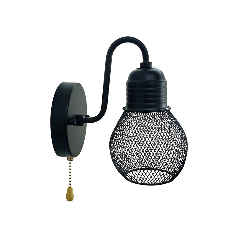 1 Light Wall Mount Light Fixture Industrial Wall Mounted Lighting in Black