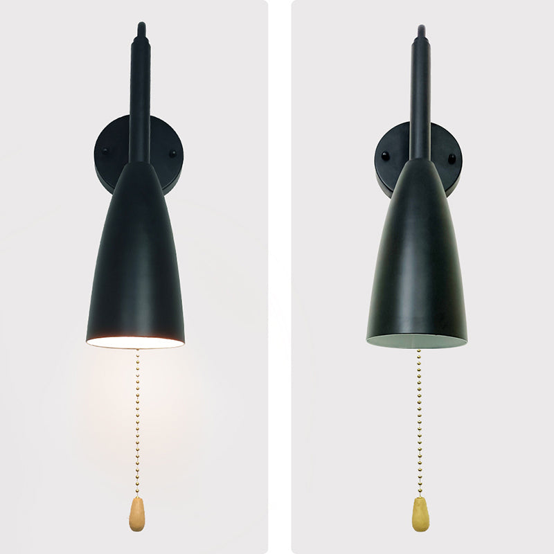 1 Light Unique Shape Wall Mount Light Fixture Industrial Wall Mounted Lighting in Black