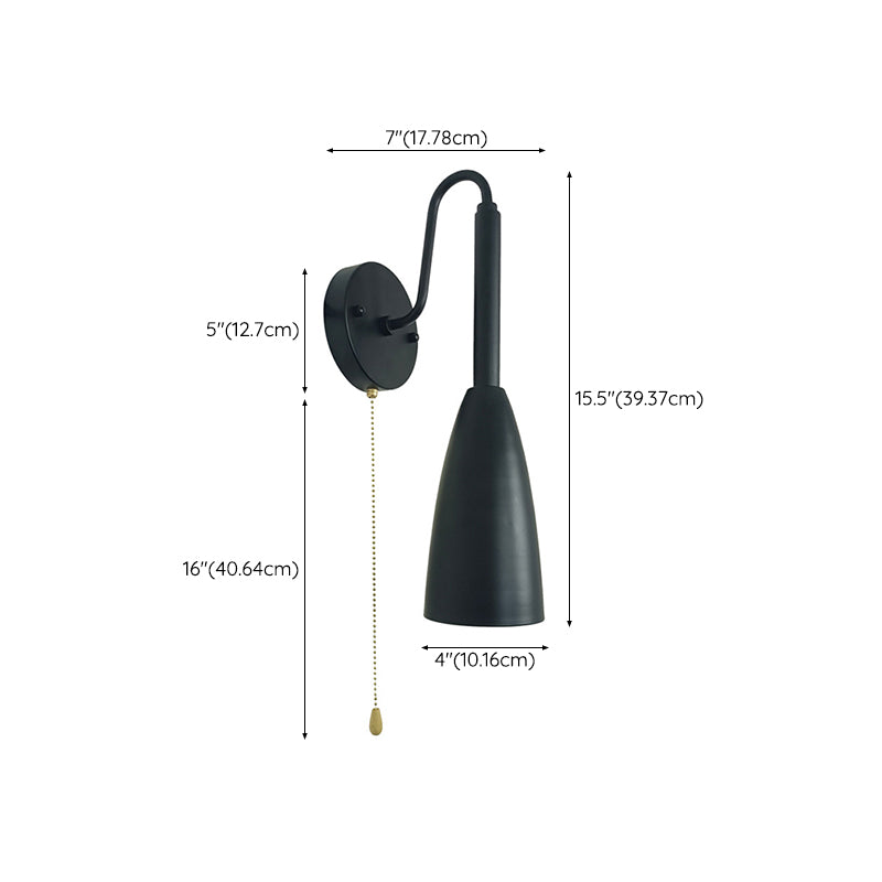 1 Light Unique Shape Wall Mount Light Fixture Industrial Wall Mounted Lighting in Black