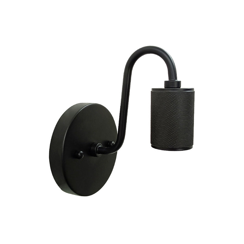 1 Light Wall Mount Light Fixture Industrial Wall Mounted Lighting in Black Fixture