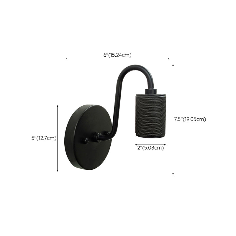 1 Light Wall Mount Light Fixture Industrial Wall Mounted Lighting in Black Fixture