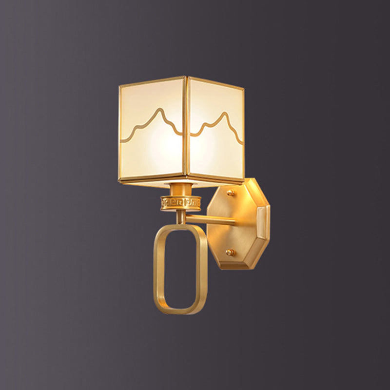 1 Light Unique Shape Wall Mount Light Fixture Modern Wall Mounted Lighting in Gold