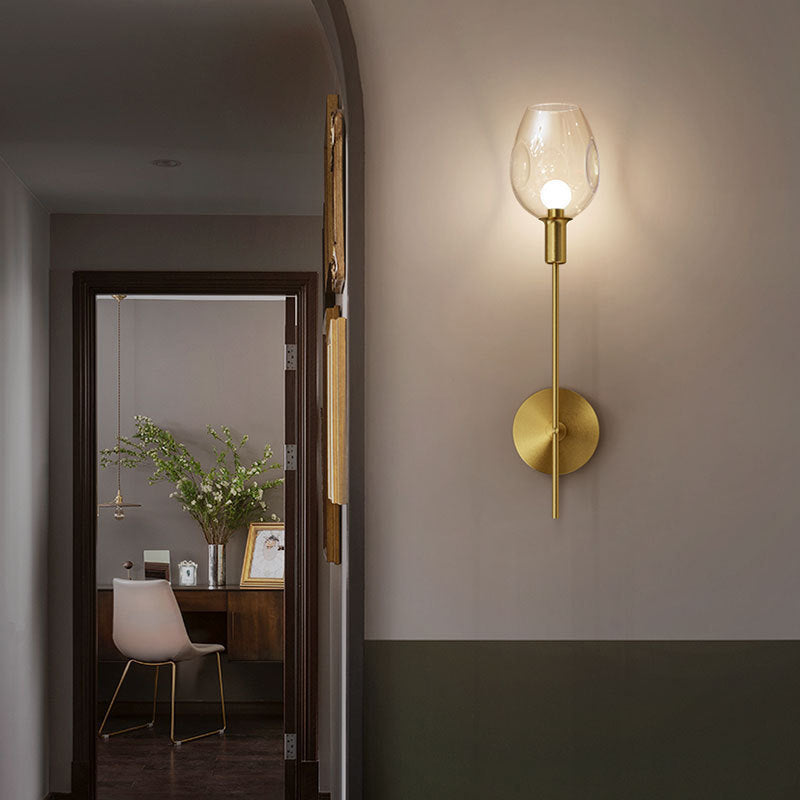 1 Light Unique Shape Wall Mount Light Fixture Modern Wall Mounted Lighting in Gold Fixture