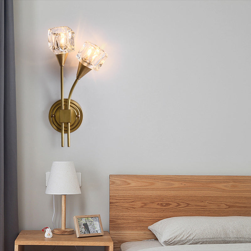Unique Shape Wall Mount Light Fixture Modern Wall Mounted Lighting in Gold for Living Room