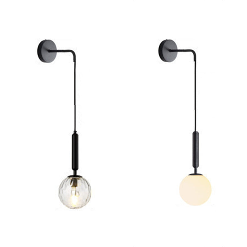 Sphere Shape Glass Wall Light Fixture Modern Style Wall Lamp for Dining Room