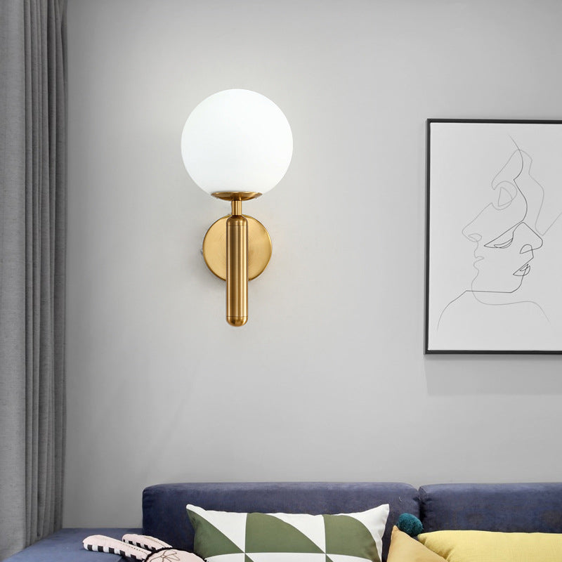 Sphere Shape Glass Sconce Light Modern Style Wall Lamp for Dining Room