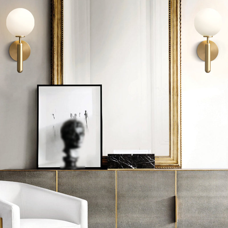 Sphere Shape Glass Sconce Light Modern Style Wall Lamp for Dining Room
