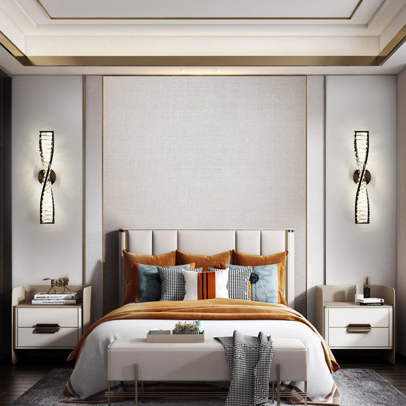 Modern Geometric Vanity Lamp Crystal 1-Light Vanity Wall Lights