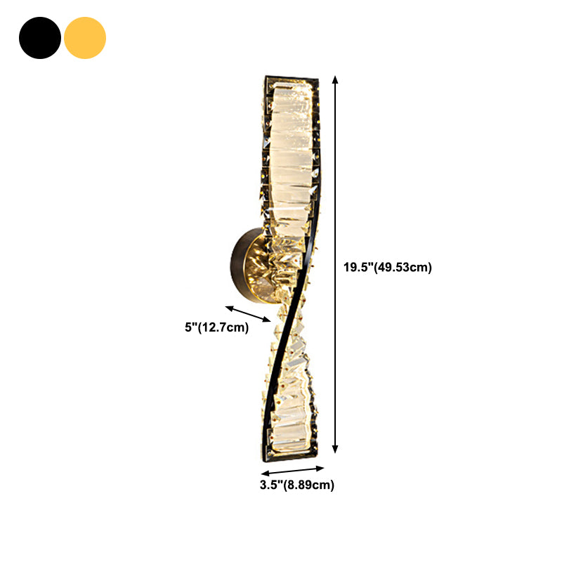 Modern Geometric Vanity Lamp Crystal 1-Light Vanity Wall Lights