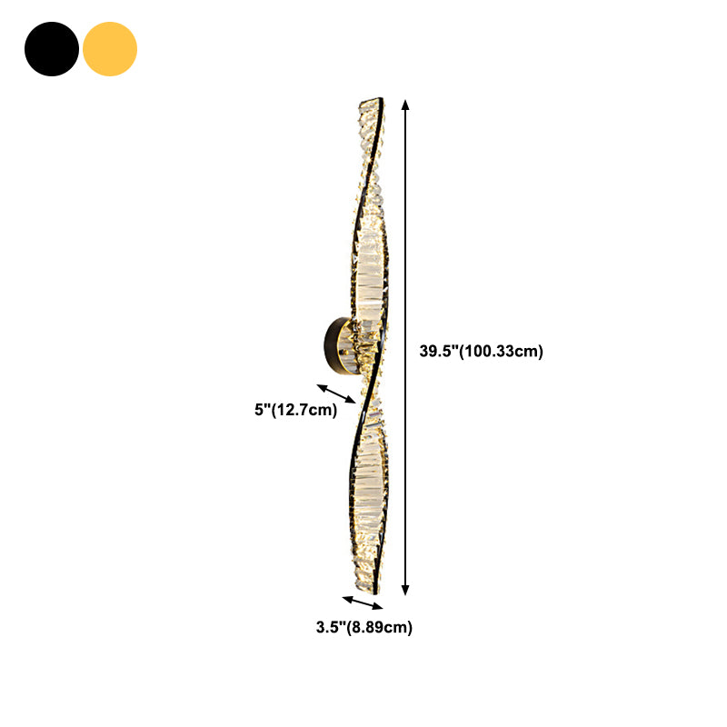 Modern Geometric Vanity Lamp Crystal 1-Light Vanity Wall Lights