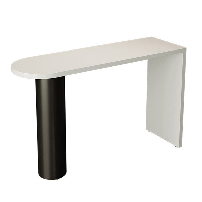 Contemporary White Wood Bar Table Double Pedestal  Bar Dining Table