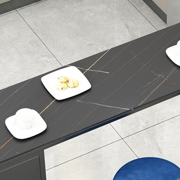 Rectangle Bar Height Pub Table Storage Shelf Sintered Stone Bistro Table