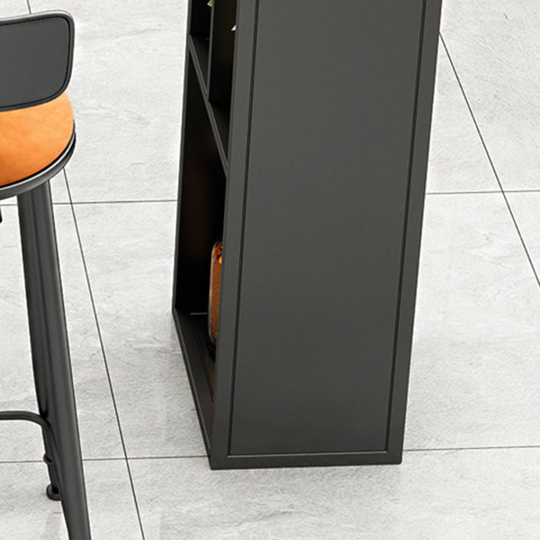 Rectangle Bar Height Pub Table Storage Shelf Sintered Stone Bistro Table