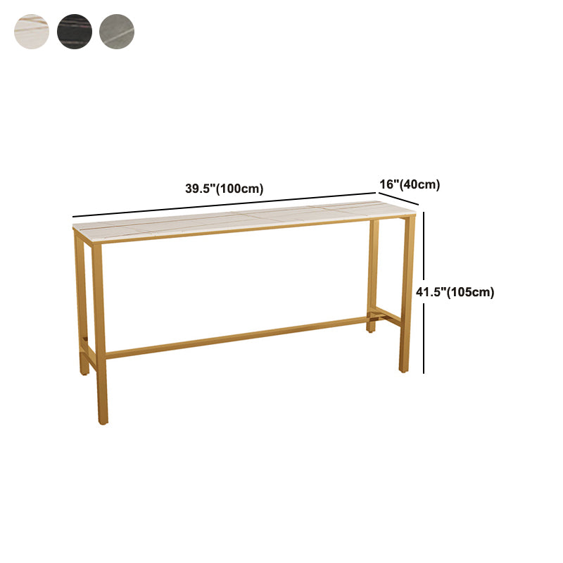 Modern Sintered Stone Bar Table Rectangle Dining Table for Kitchen Living Room