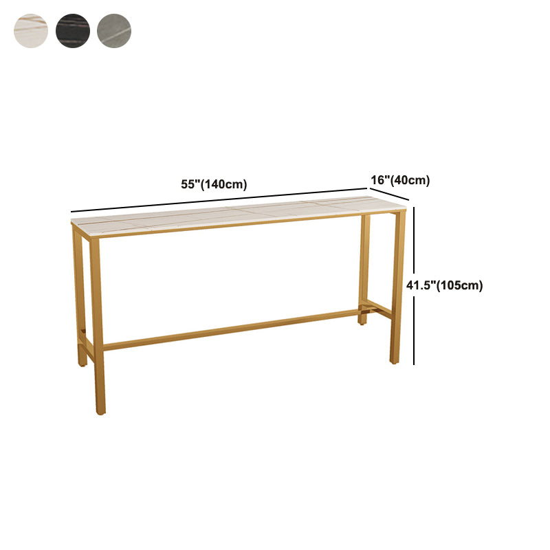 Modern Sintered Stone Bar Table Rectangle Dining Table for Kitchen Living Room