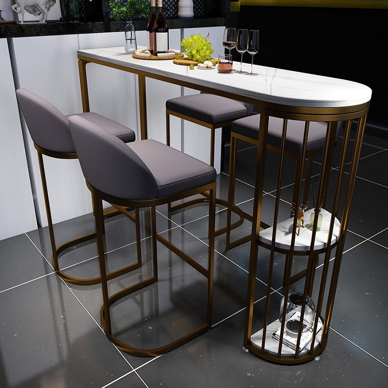 Glam Pub Table Specialty Double Pedestal Bar Table for Indoor and Breakroom