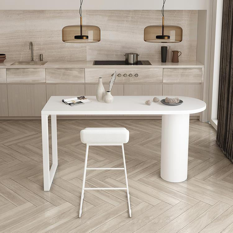 Industrial Double Pedestal Bar Table Free From Wood Bar Table for Living Room