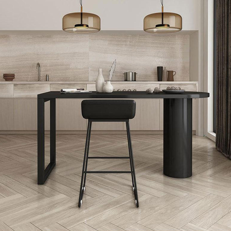 Industrial Double Pedestal Bar Table Free From Wood Bar Table for Living Room