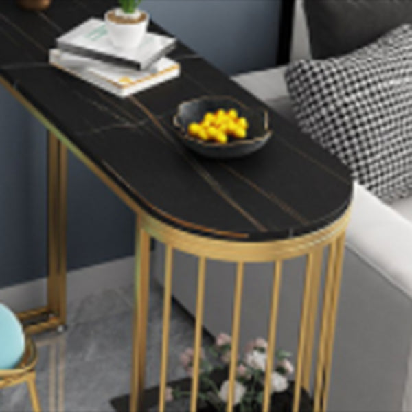 Double Pedestal Pub Table Glam Specialty Bar Table for Indoor and Breakroom