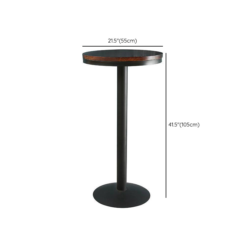 Solid Wood Pub Table Bar Height Industrial Round Bar Table for Indoor