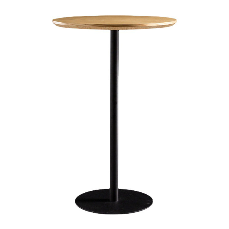 Solid Wood Pub Table 41-inch Bar Height Industrial Round Bar Table for Indoor