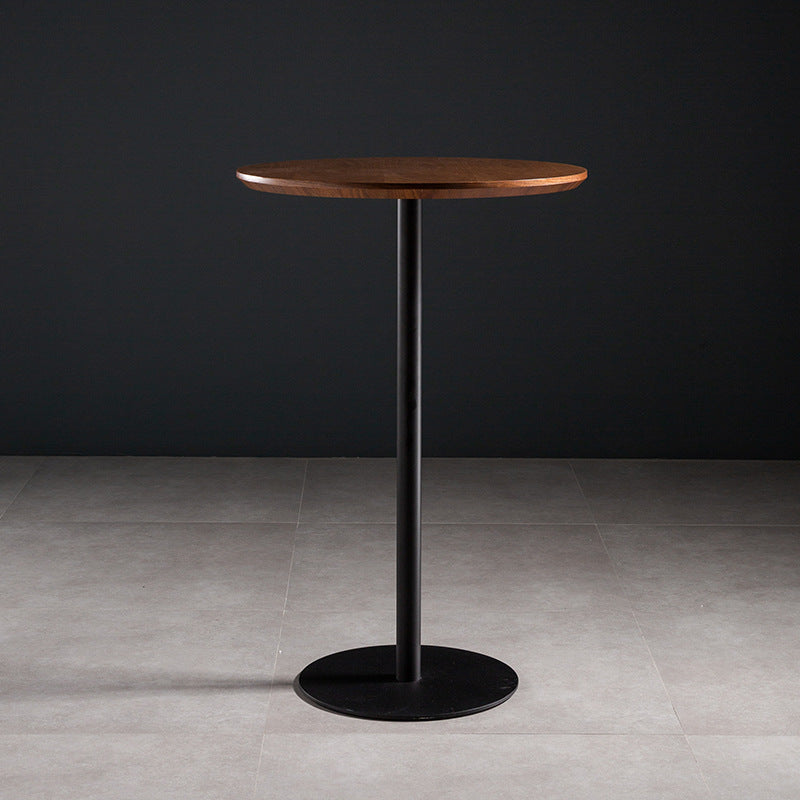 Solid Wood Pub Table 41-inch Bar Height Industrial Round Bar Table for Indoor