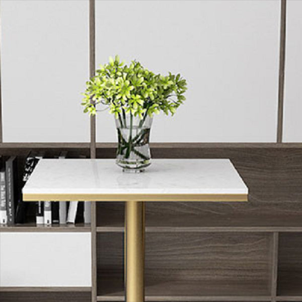 Glam Pedestal Pub Table Artificial Marble Bar Height Cocktail Table