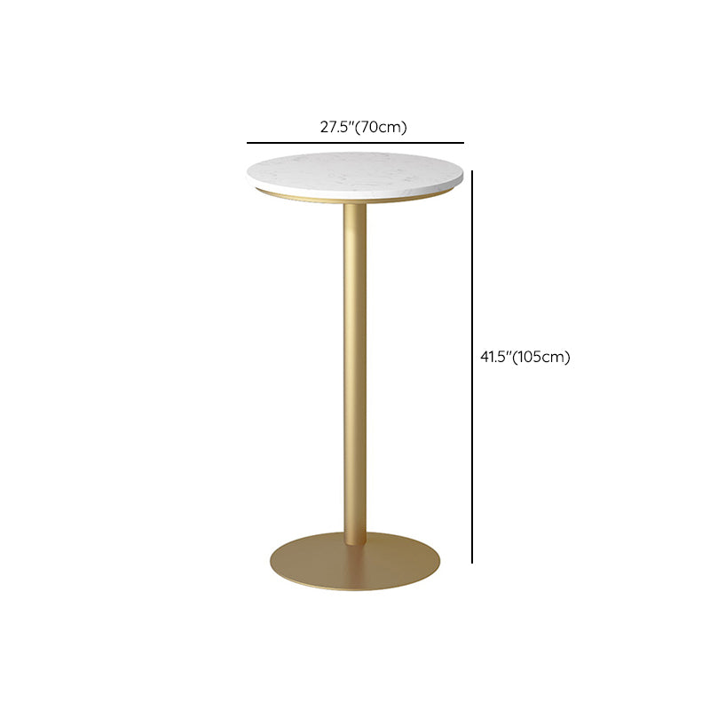 Glam Pedestal Pub Table Artificial Marble Bar Height Cocktail Table